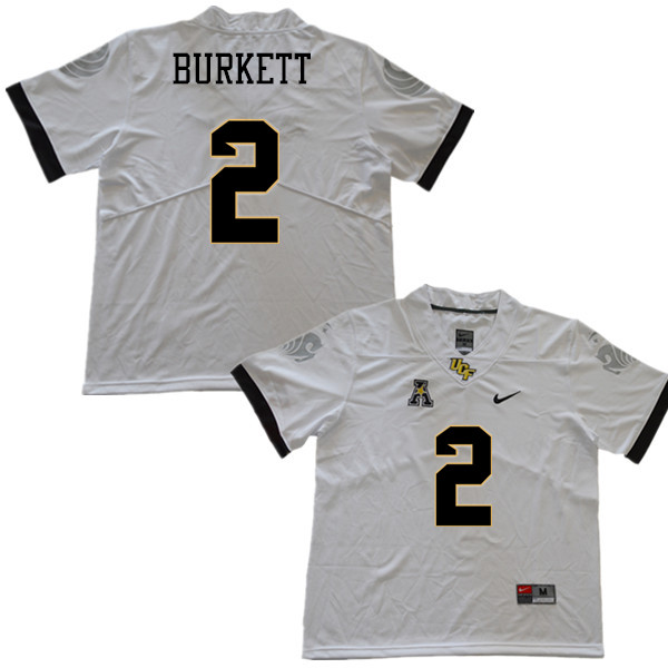 Men #2 Chequan Burkett UCF Knights College Football Jerseys Sale-White - Click Image to Close